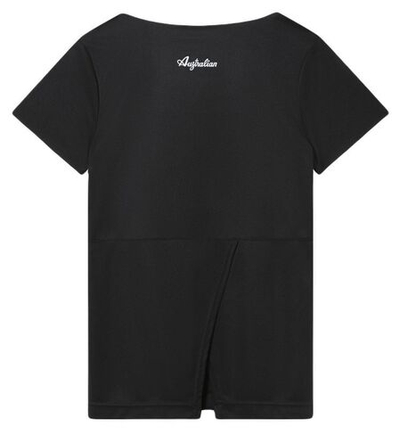 Женская теннисная футболка Australian T-Shirt Ace With Back Split - black