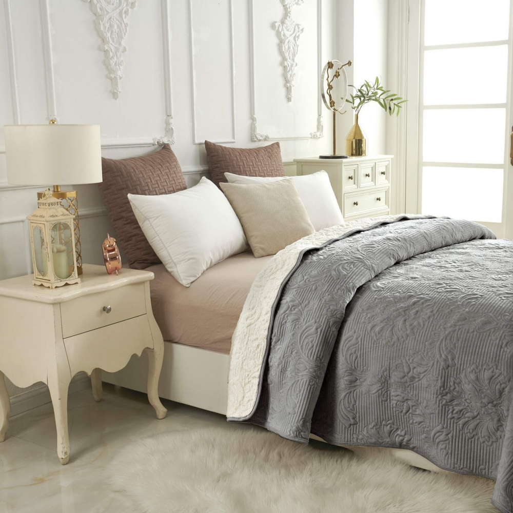 Плед 220х240 Sofi De MarkO Вивальди темно-серый