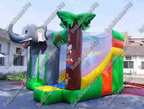Коммерческий надувной батут "Слоник" с крышей
