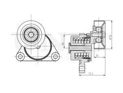 Ролик с натяжителем приводного ремня UNIO TNS-10075