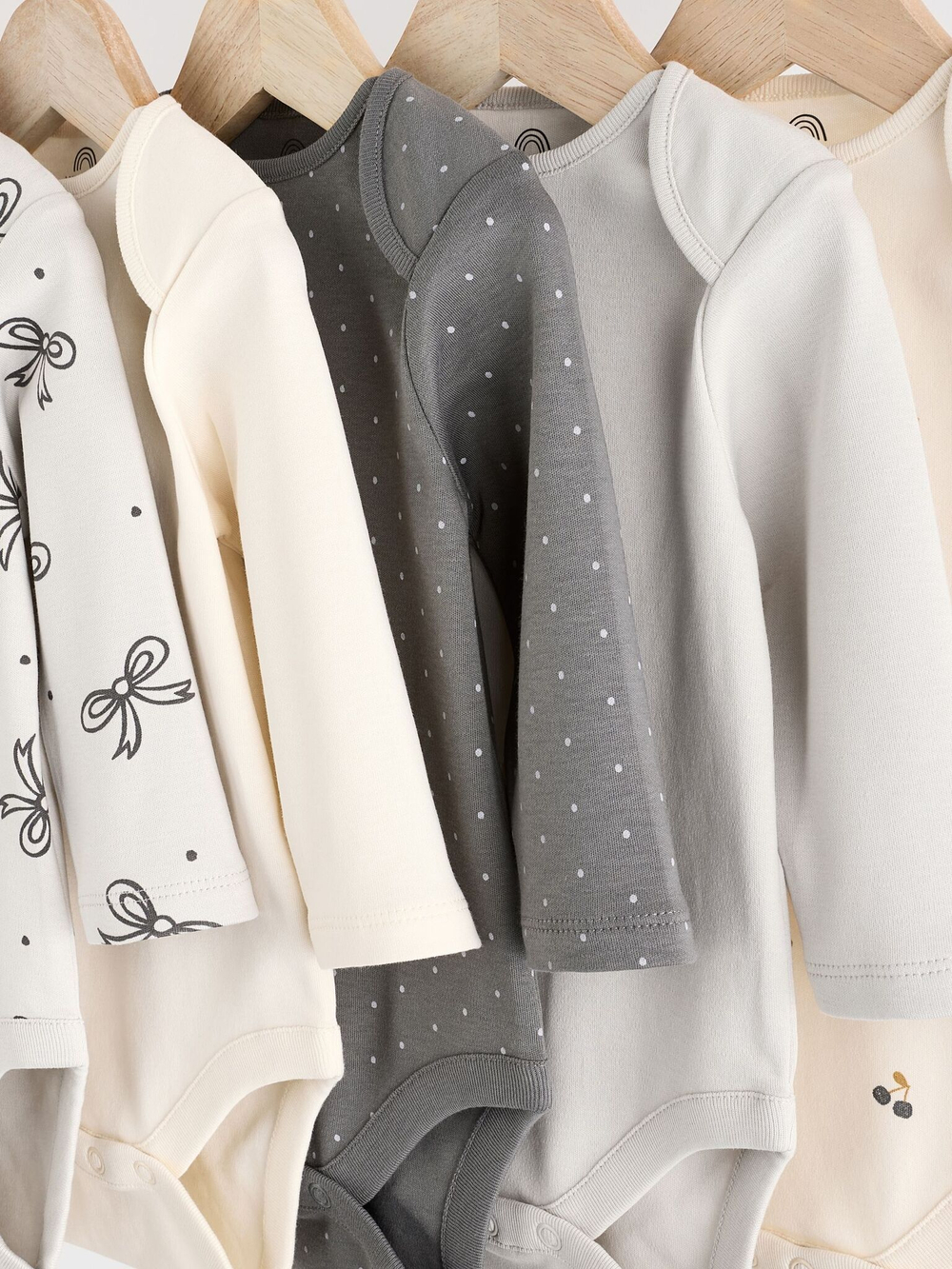 Боди с длинным рукавом для малышей Next N95-294, 5 шт., Бежевый, Серый