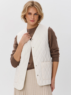 Легкий стеганый жилет с накладными карманами