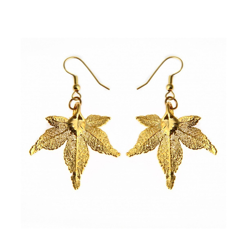 Серьги листья Ester Bijoux Японский Клён LF55C-G BR
