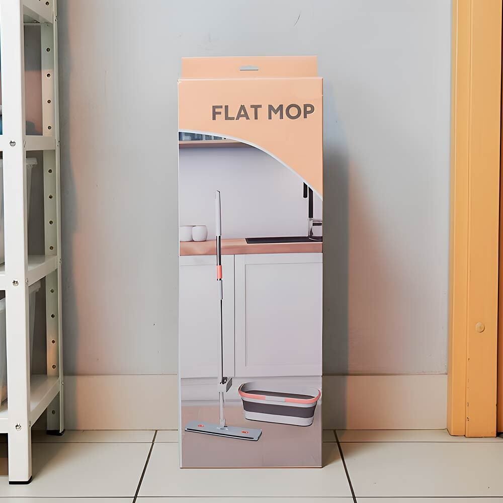 Набор для уборки: ведро 8,5л, швабра с рукояткой нерж 134см, насадка из микрофибры 44,5*11см, LV-F09