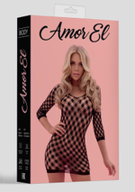 Эротическое мини-платье с рукавами 3/4 (Размер: S-M-L) (Цвет: черный)