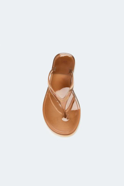 ZARA ШЛЕПАНЦЫ ИЗ РЕЗИНЫ, КОРИЧНЕВЫЙ