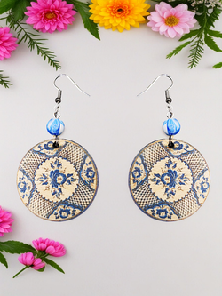 Серьги Гжель