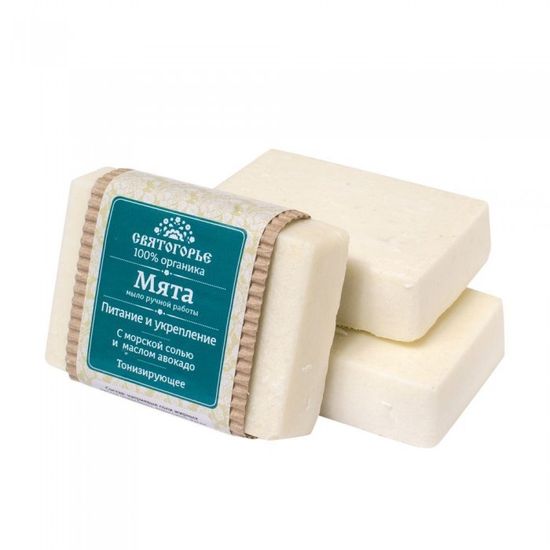 Мыло ручной работы "Мята", СВЯТОГОРЬЕ. 65 г