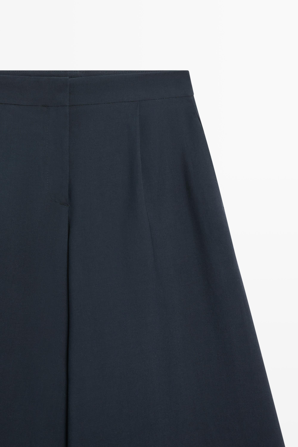 Massimo Dutti Брюки из струящейся ткани со складками, глубокий синий