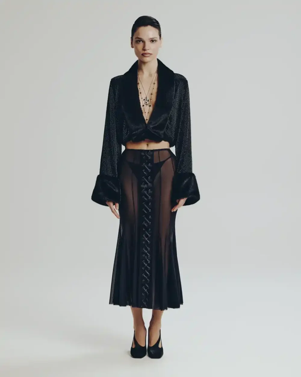 Юбка будуар М, Черный