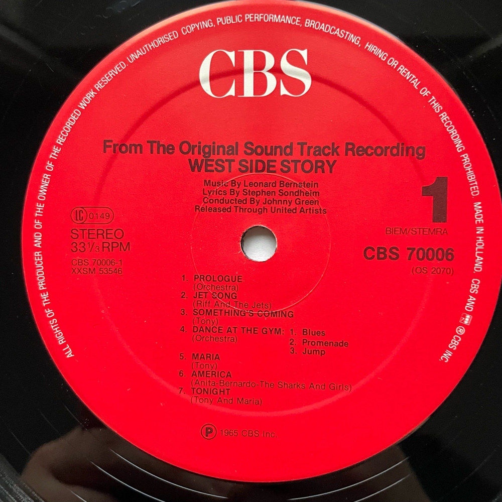 Винтажная виниловая пластинка LP Leonard Bernstein West Side Story вестсайдская История (Нидерланды 1975)