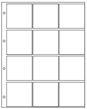 Лист для хранения 12 монет в холдерах (формат Grand) (245х300 мм)