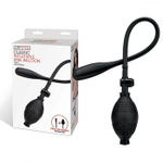 Черный надувной анальный шар с грушей-насосом (Цвет: черный)