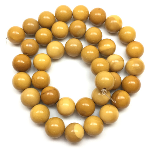 Мукаит желтый 10 мм, бусины - шарики