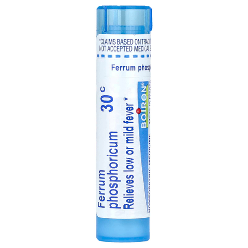 Boiron, Ferrum Phosphoricum, 30C, легкое средство для снятия лихорадки, прибл. 80 гранул
