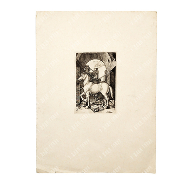 Альбрехт Дюрер. Маленькая лошадь. Репродукция гравюры 1505 г., Первая половина ХХ в.