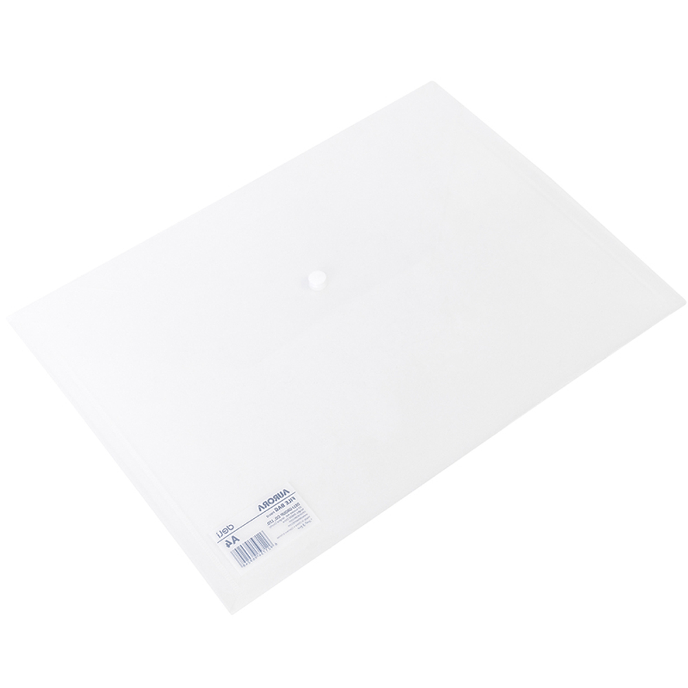 Папка-конверт на кнопке DELI "Aurora", А4, 0,12 мм, прозрачная