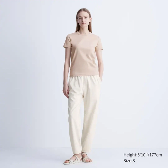 UNIQLO ФУТБОЛКА С КРУГЛЫМ ВЫРЕЗОМ, РОЗОВЫЙ