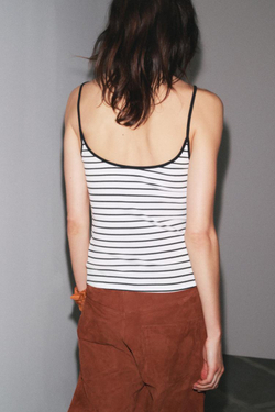 ZARA ТОП В РУБЧИК НА БРЕТЕЛЯХ, ПОЛОСКИ