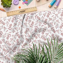 Ткань оксфорд 600 осенний гербарий на белом фоне