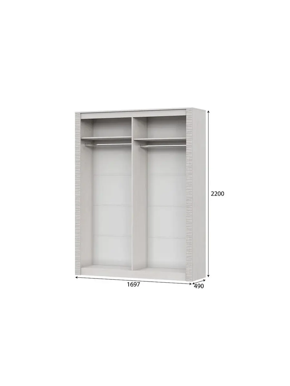 Шкаф для одежды распашной Сандал светлый 170х49х220 см