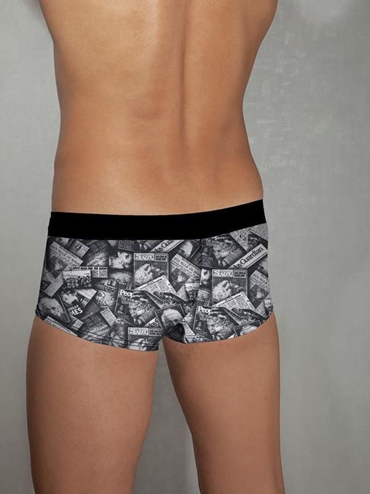 Мужские трусы хипсы Doreanse 1844 серые с газетой Newspaper Today .