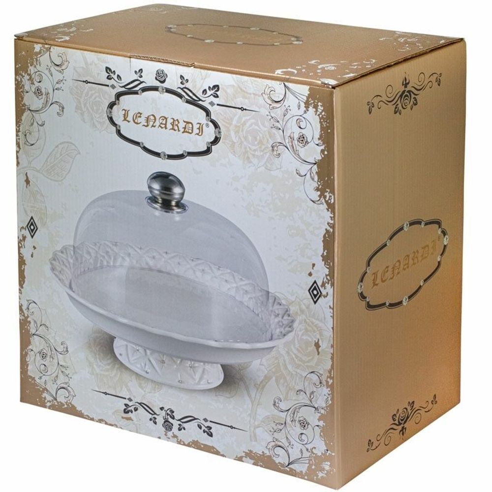 Lenardi 110173 Тортовница 32 см с крышкой СЕВЕРНОЕ СИЯНИЕ в под.упак (х4)Керамика