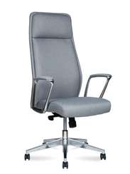 Кресло офисное  Liverpool New grey fabric  алюминиевая  база  серая ткань