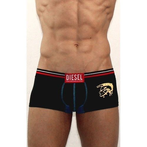 Мужские трусы хипсы черные с синей вставкой Diesel Black