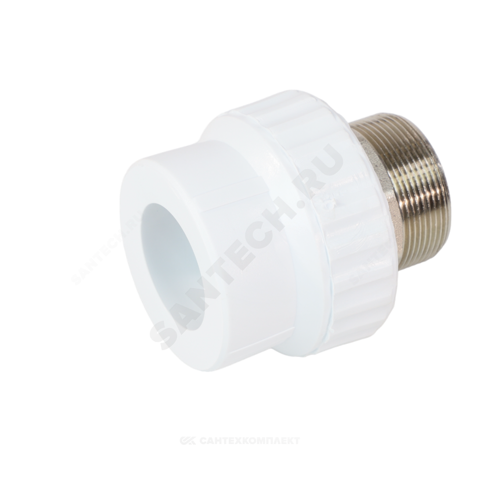 Муфта PP-R комбинированная белая Дн 40х1 1/2" НР под ключ VALFEX 10135240