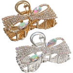 Заколка - краб для волос на блистере «LAVITA», бантик, цвет серебро и золото, 5,8*3,3см