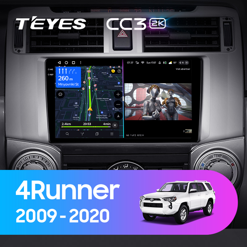 Teyes CC3 2K 9"для Toyota 4Runner 2009-2020