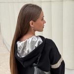 Худи OVERSIZE REGULAR из хлопка и шёлка ЧЁРНЫЙ