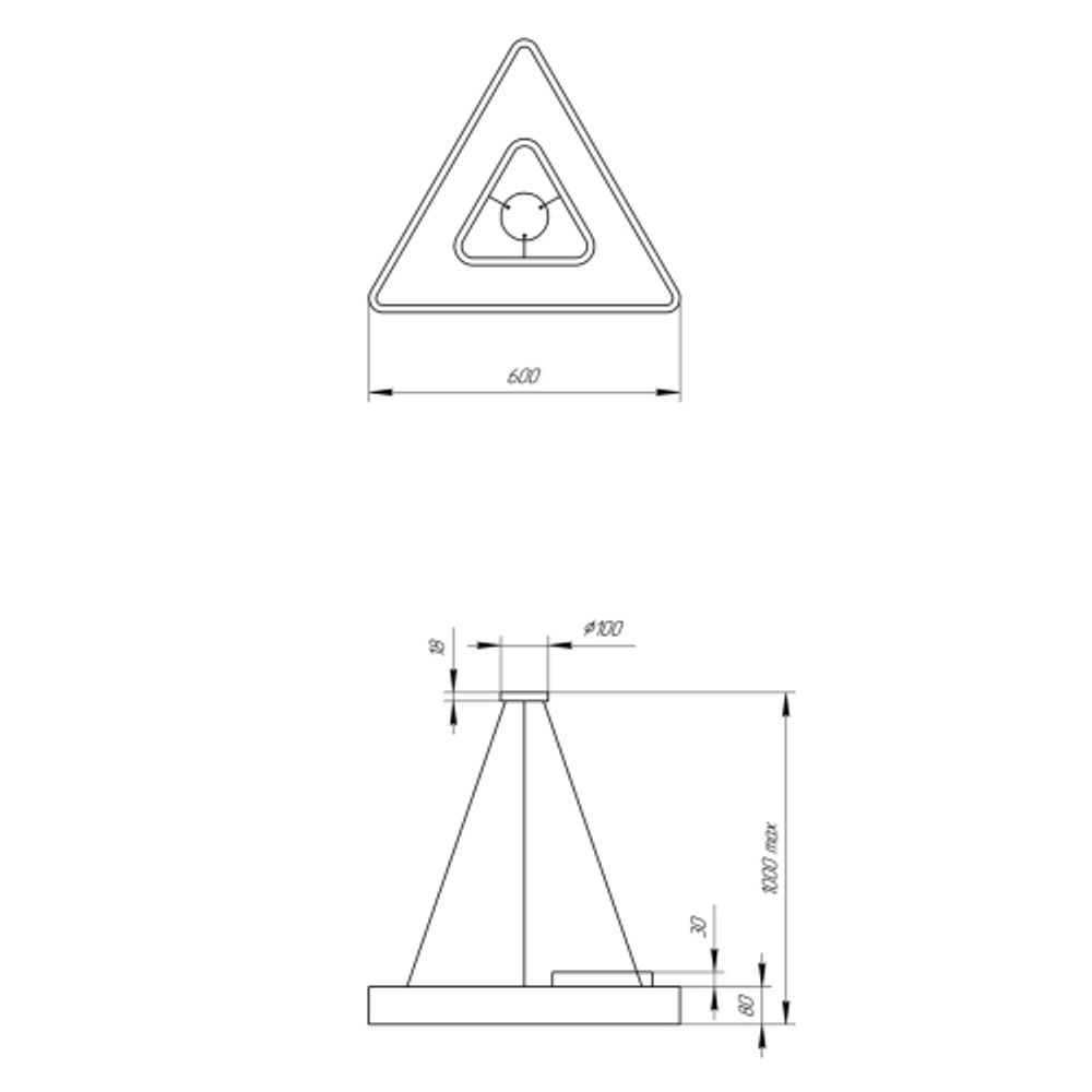 Светильник LED ЭРА Geometria SPO-153-W-40K-030 Delta 30Вт 4000К 2100Лм IP40 600*600*80 белый подвесной | Декоративные светильники Geometria