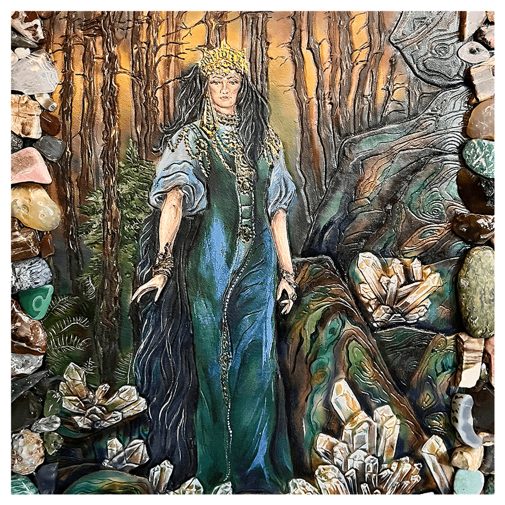 Картина из кожи «Хозяйка медной горы»