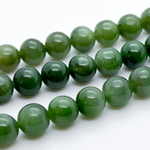 Нефрит, диаметр 9,3-9,6 мм, цена за 10 шт (1/4 нити)