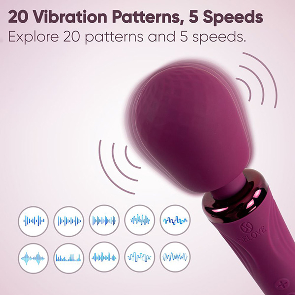 Фиолетовый вибратор-вонд 30,7см Selove Vela Wand Vibrator Purple