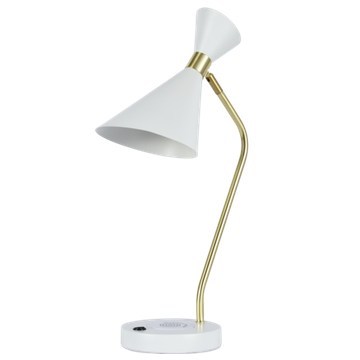 Настольный светильник с зарядкой для телефона 1*E27 ZRS.1066.05 белый DESKLIGHT Zortes