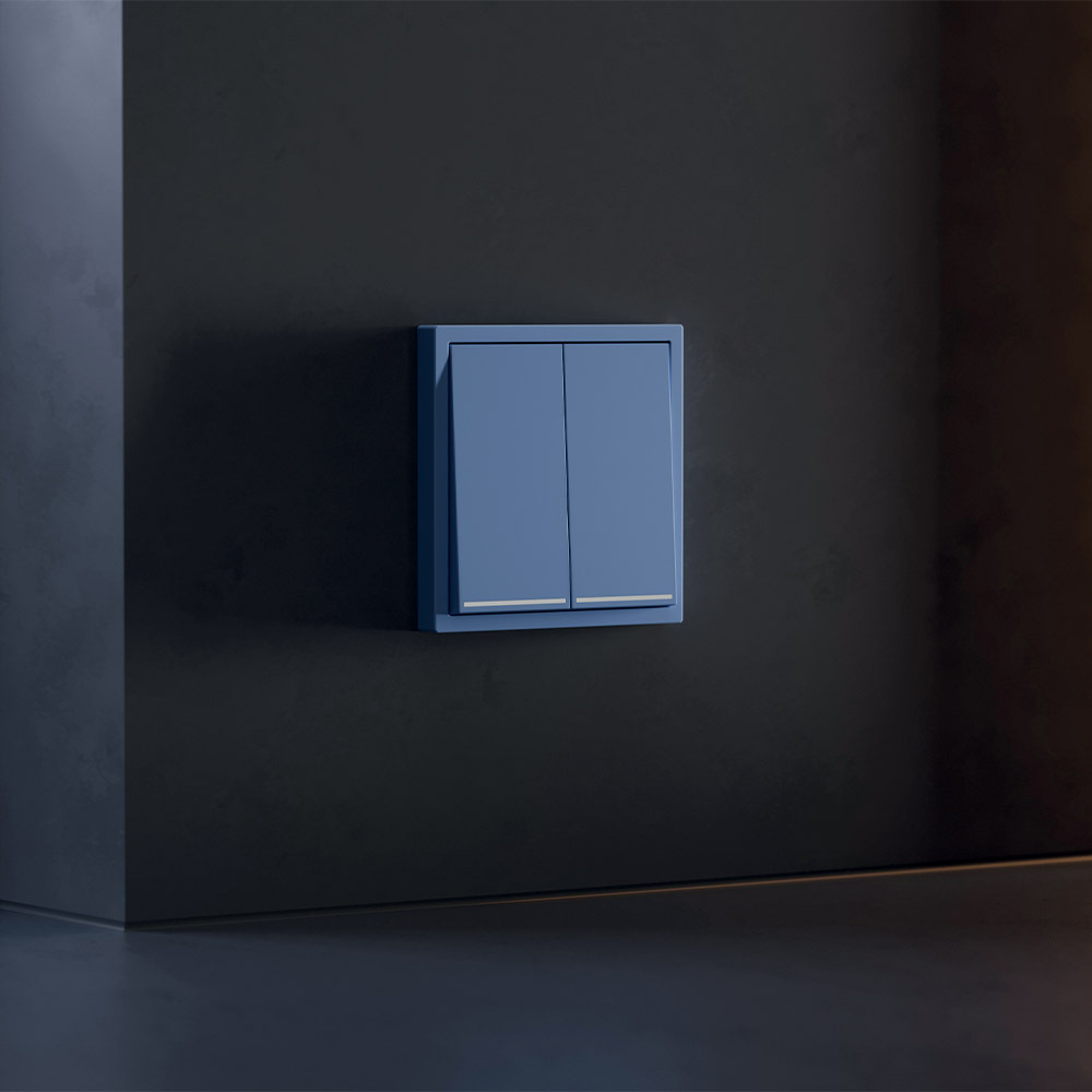 Клавиши для выключателя/переключателя двухклавишного с подсветкой, S70 (деним)