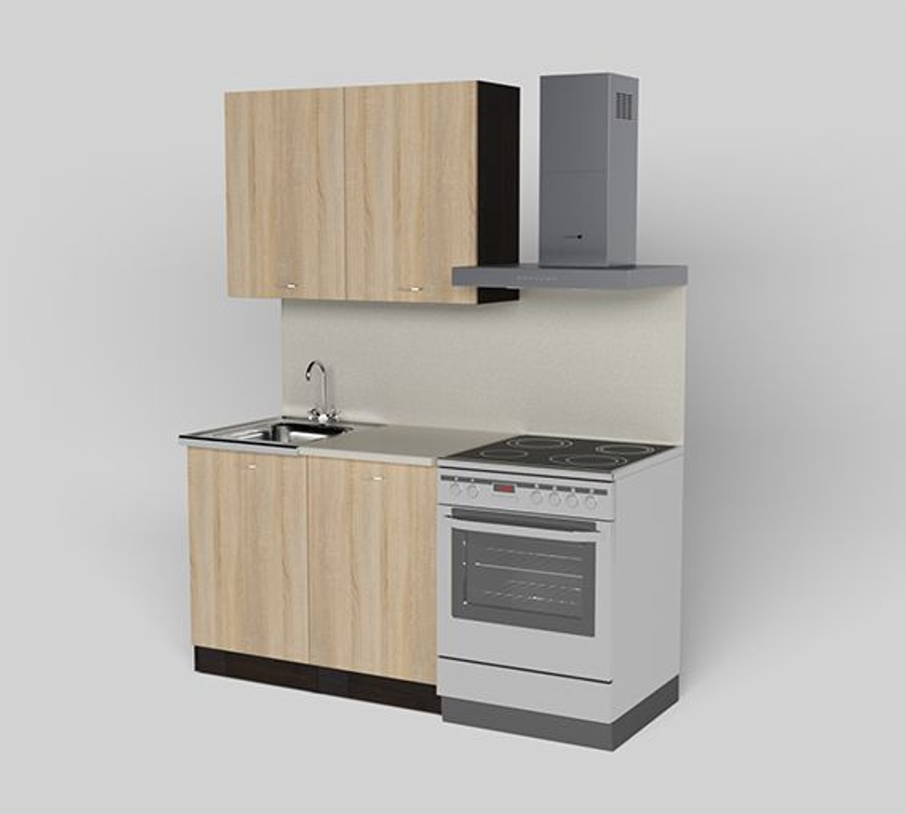 Кухонный гарнитур Симона лайт 1200 мм (Дуб сонома/Венге, Берилл бежевый)