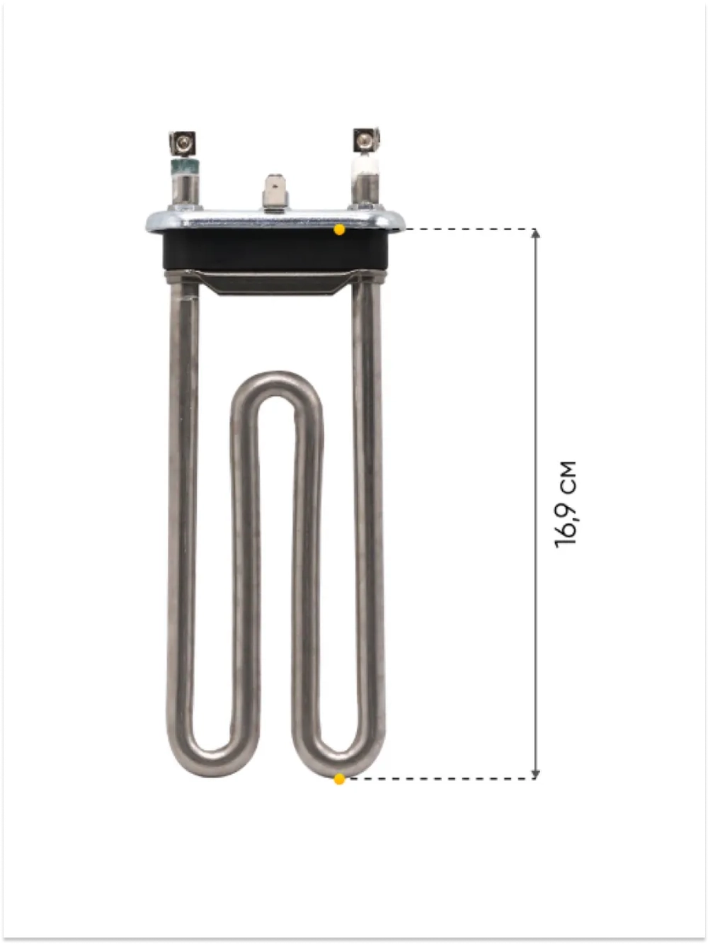 Тэн (Нагревательный элемент) для стиральной машины Kawai 1700W / 230 V, L-169 мм, c отверстием С00380151 (00201283 , ATL-SS0906, С00094715, С00143654, 482000022781, 482000082025)