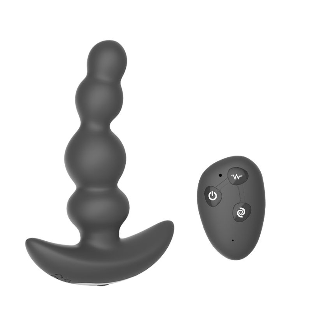 Черная виброёлочка с ротацией и пультом ДУ Luke - 13,3 см. (Цвет: черный)