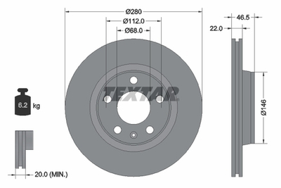 TEXTAR - 92083505-TET - Brake Disc
