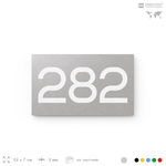 Номер на дверь 282, табличка на дверь для офиса, квартиры, кабинета, аудитории, склада, серая 120х70 мм, Айдентика Технолоджи