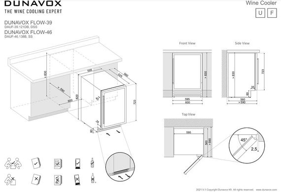 Винный холодильник Dunavox DAUF-39.121DB