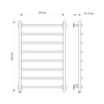 Полотенцесушитель MIXLINE CAPELLA  80х50 (кноп выключ, 340 Вт, 8 перекладин, левый) электрический