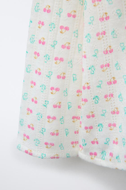 ZARA ЛОНГСЛИВ С ПРИНТОМ «ВИШНЯ», СВЕТЛЫЙ ЭКРЮ