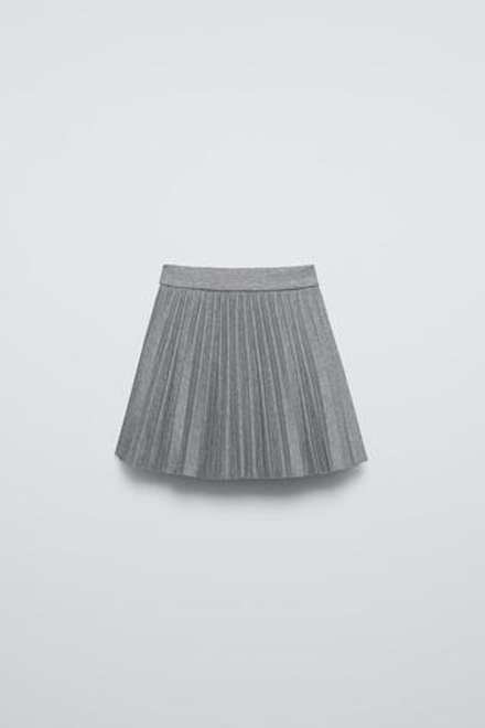 ZARA ЮБКА В СКЛАДКУ, СЕРЫЙ