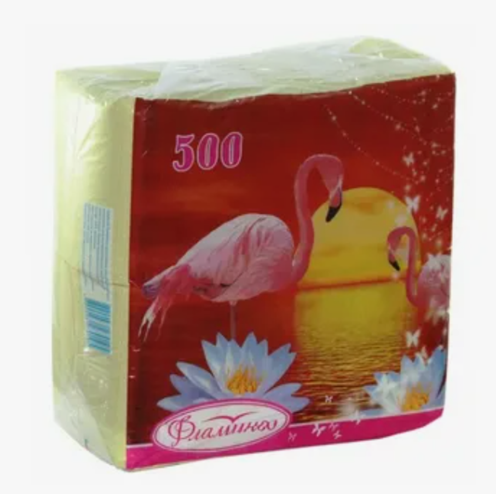 Салфетка стол "Фламинго" барная 500шт.цветная 0105