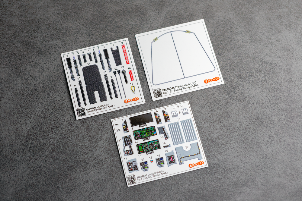 COMBO F-35A/B/C Cocpit details for Tamiya 1/48 (3D decal)